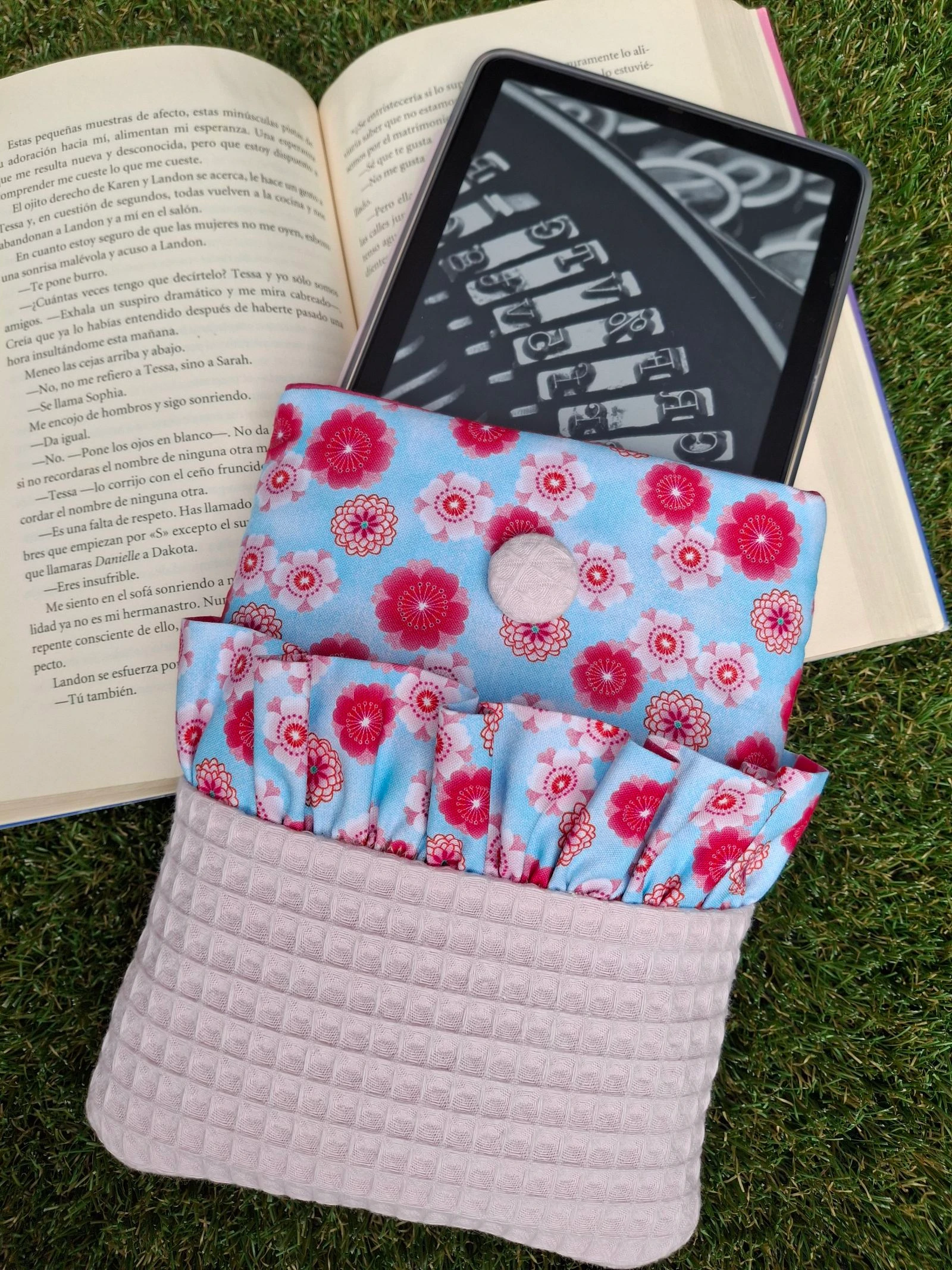 Funda para kindle acolchada hecha a mano 